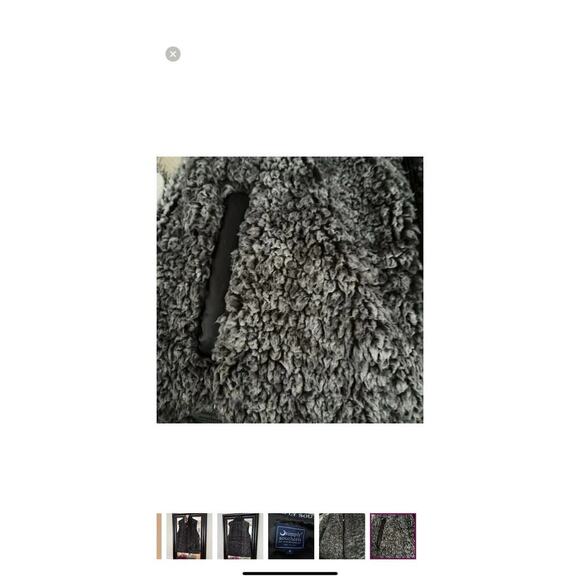 Simply Southern Gray Faux Fur Sherpa Vest Sz Sm Cozy & Warm Outerwear Full Zip - Picture 7 of 7